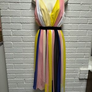 BNWT Sandro Pink and Yellow Sleeveless Sundress for Weddings Size 4 Size 1